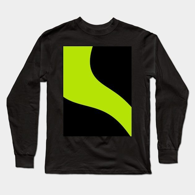 Simple Waves in Lime Green Long Sleeve T-Shirt by LAEC